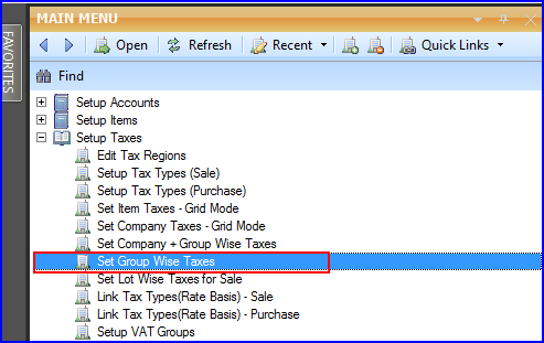Set Group Wise Taxes
